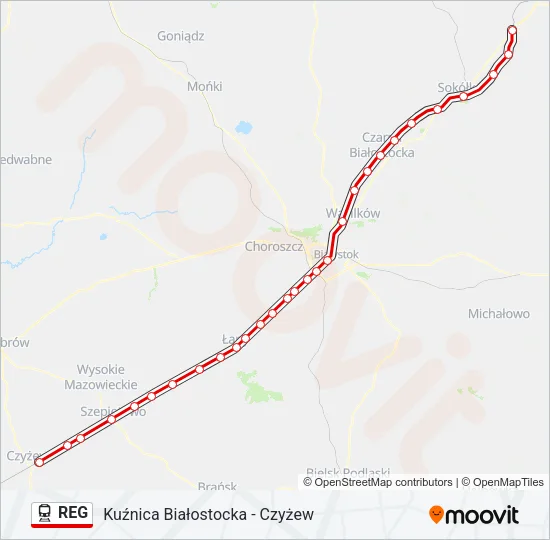 REG Train Line Map