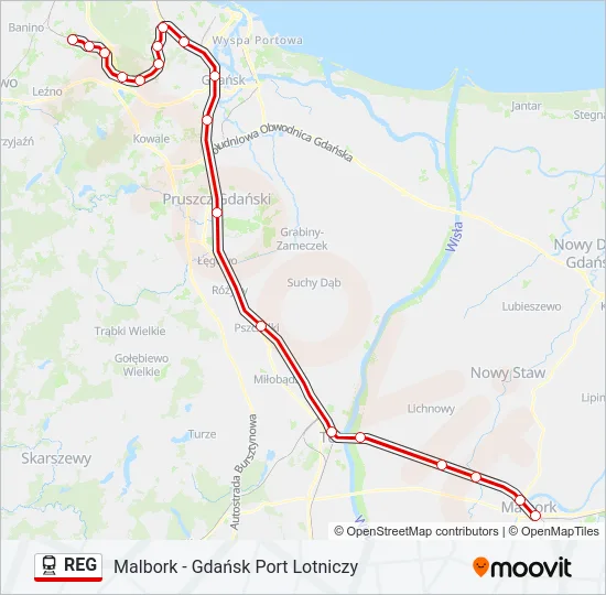 REG Train Line Map
