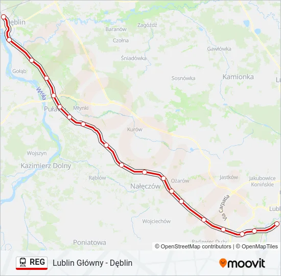 REG Train Line Map