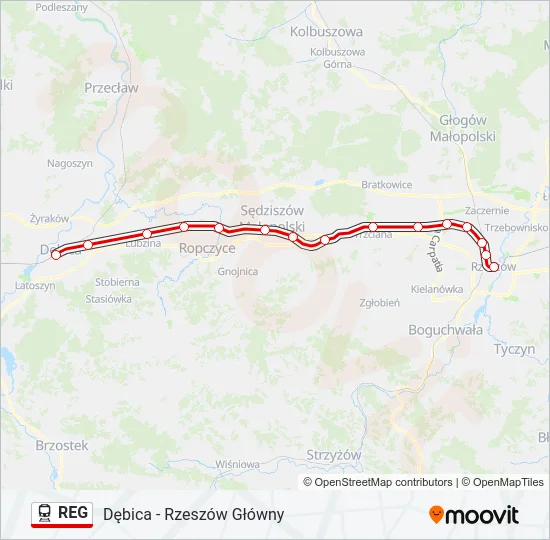 REG Train Line Map