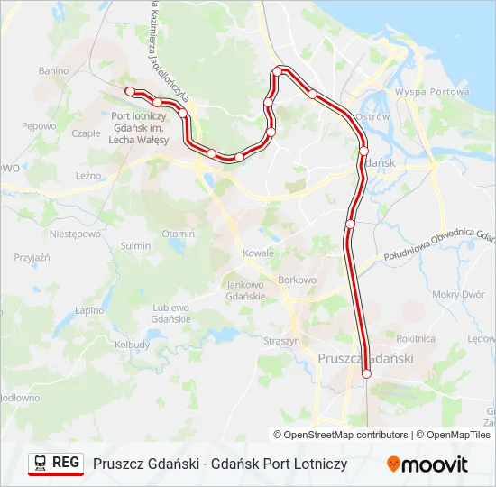 REG Train Line Map