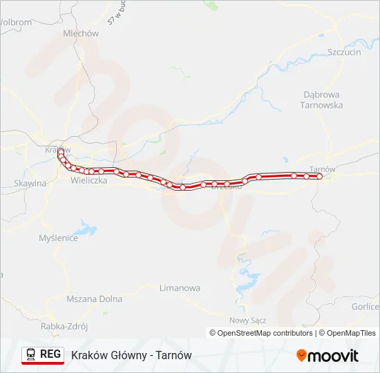 REG Train Line Map