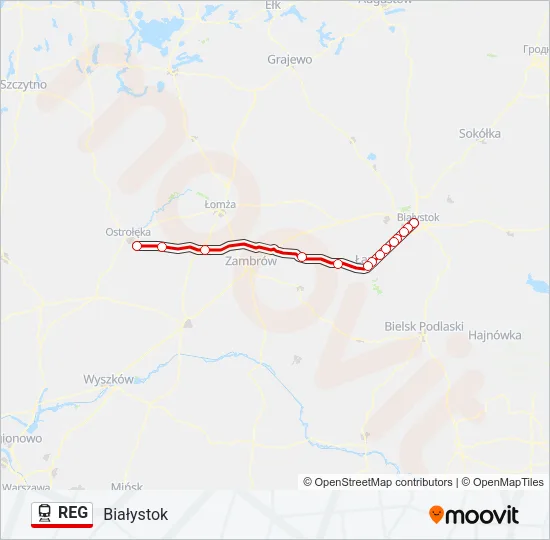 REG Train Line Map