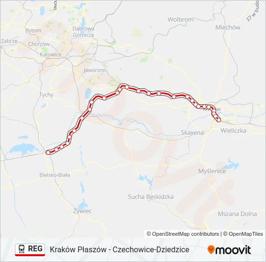 REG Train Line Map