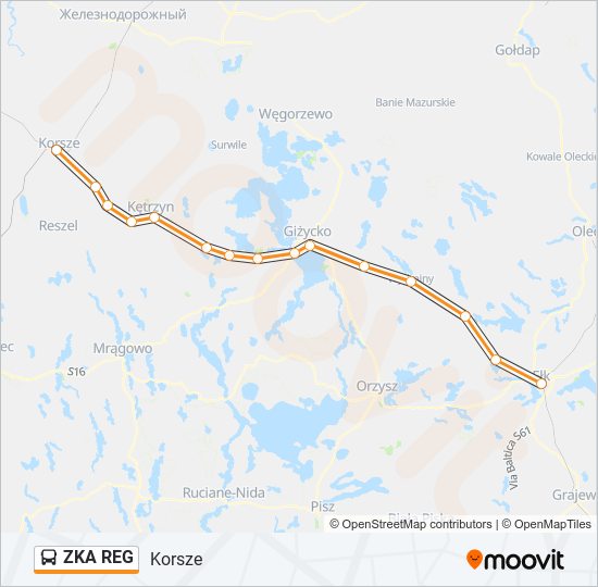 ZKA REG bus Line Map