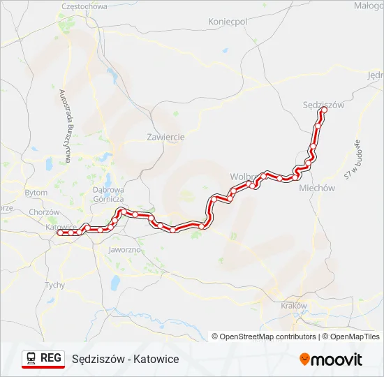 REG Train Line Map