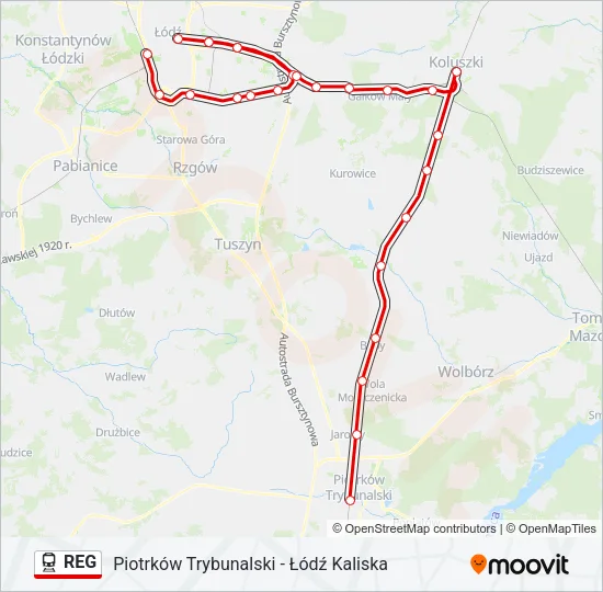 REG Train Line Map