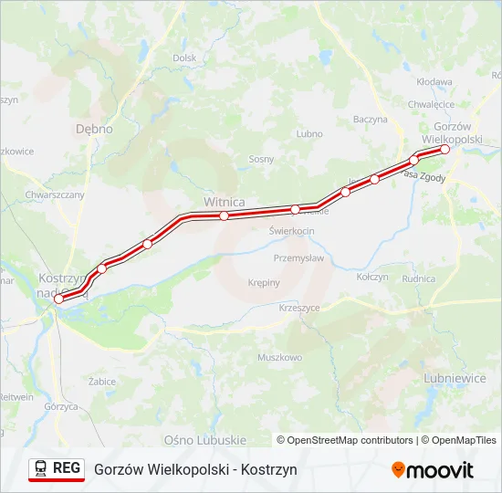 REG Train Line Map