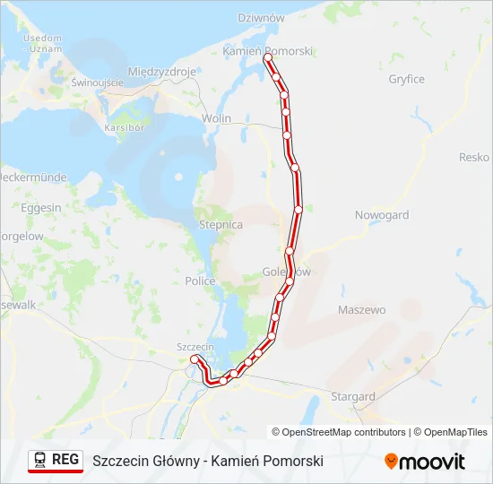REG Train Line Map
