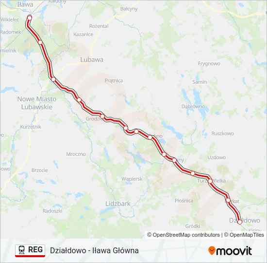 REG Train Line Map