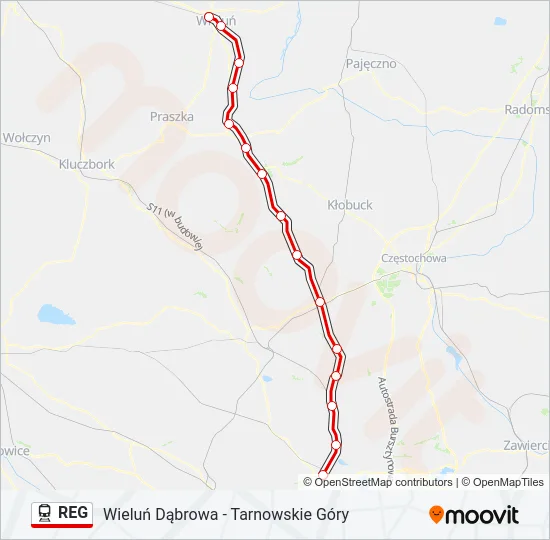 REG Train Line Map