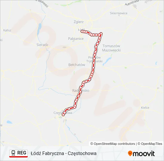 REG Train Line Map