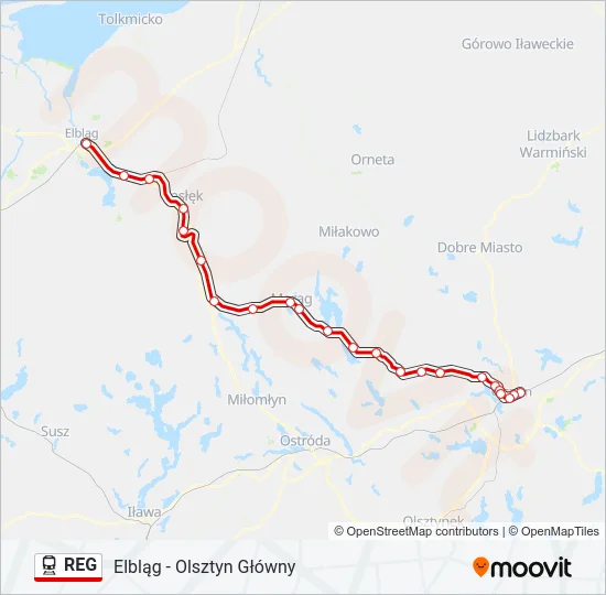 REG Train Line Map