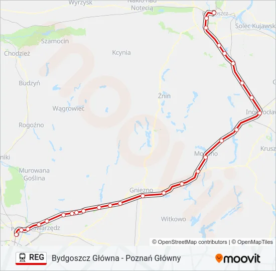 REG Train Line Map