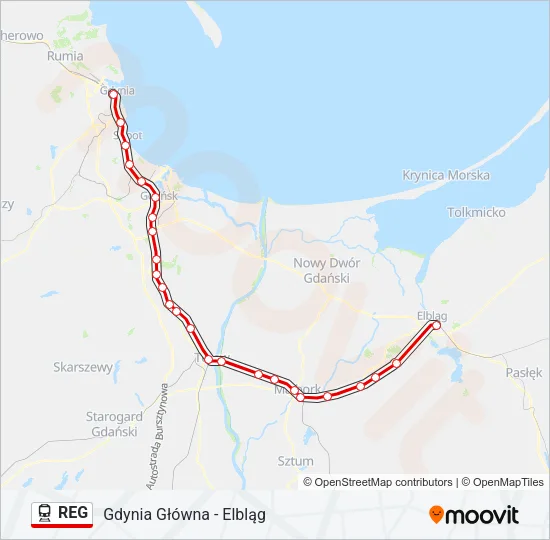 REG Train Line Map