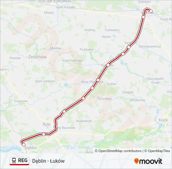 REG Train Line Map