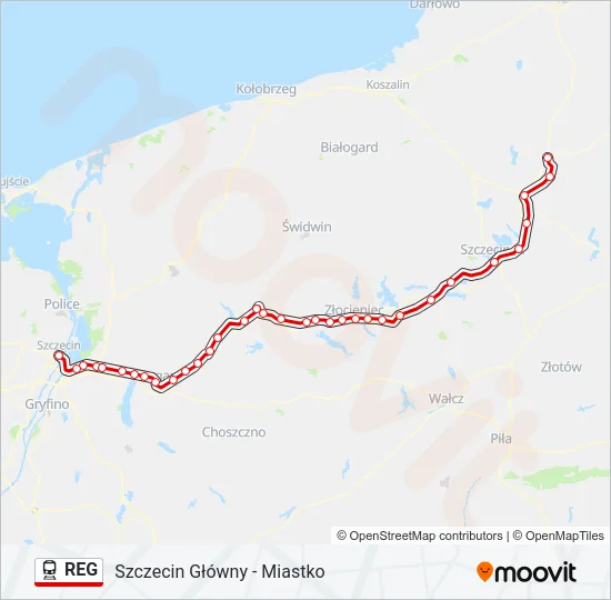 REG Train Line Map