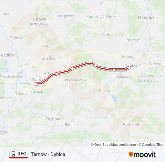 REG Train Line Map