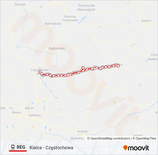 REG Train Line Map