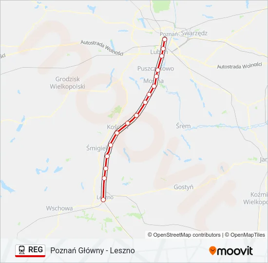 REG Train Line Map