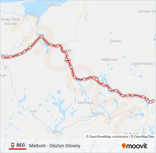 REG Train Line Map