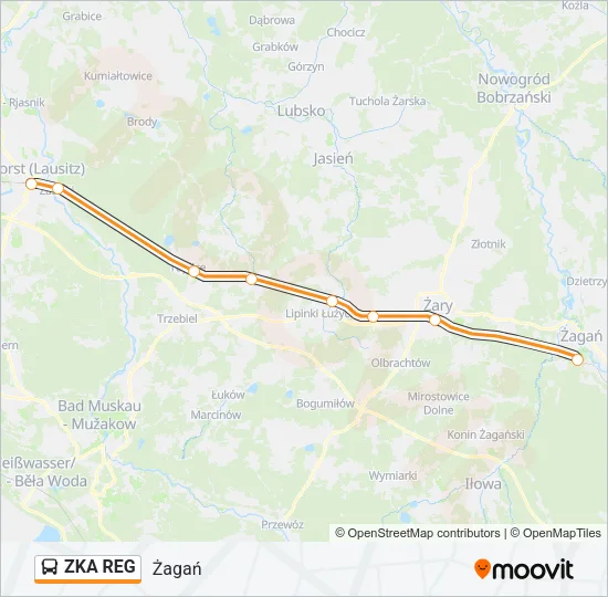 Автобус ZKA REG: карта маршрута