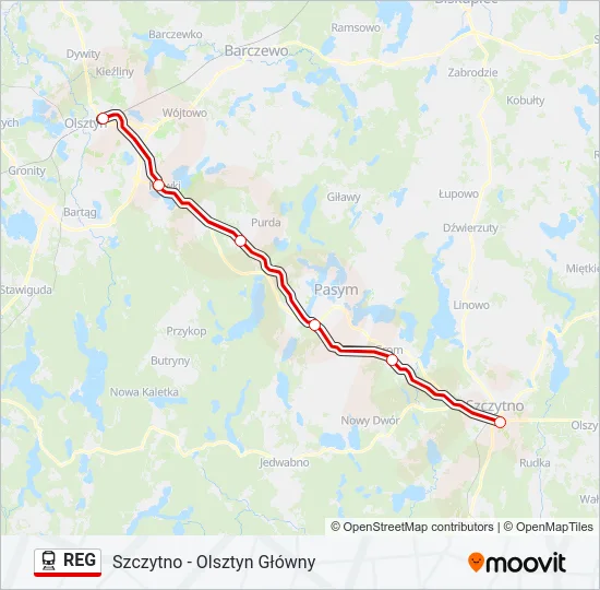 REG Train Line Map