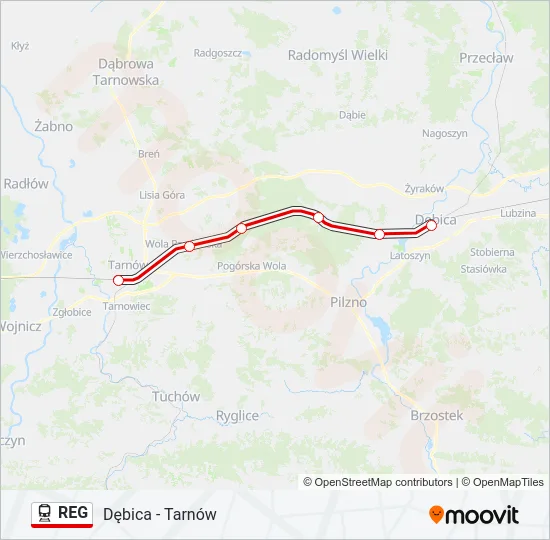 REG Train Line Map