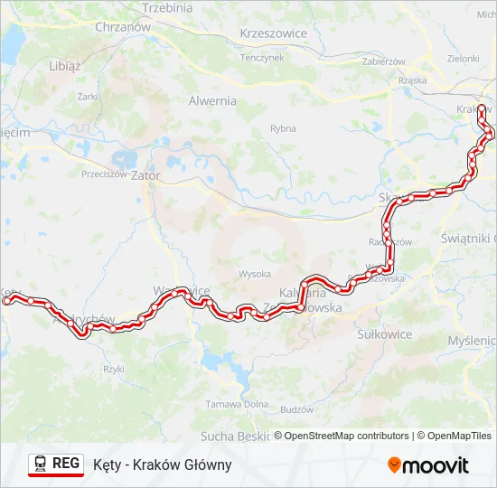 REG Train Line Map