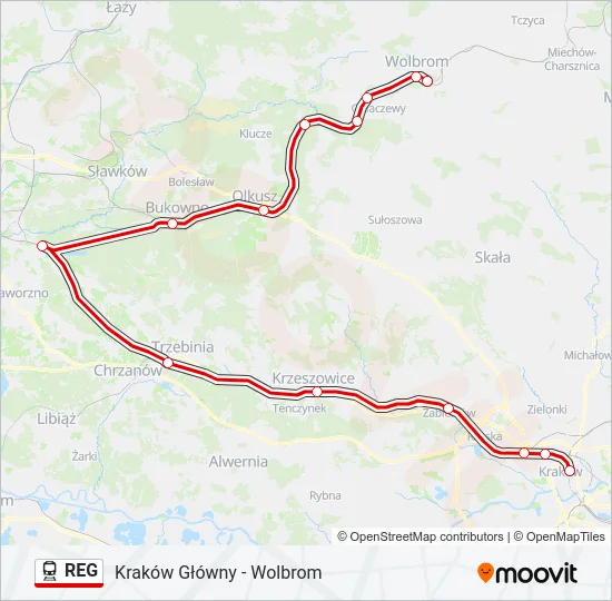 REG Train Line Map