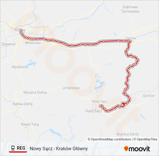 REG train Line Map