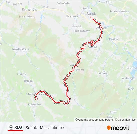 REG Train Line Map