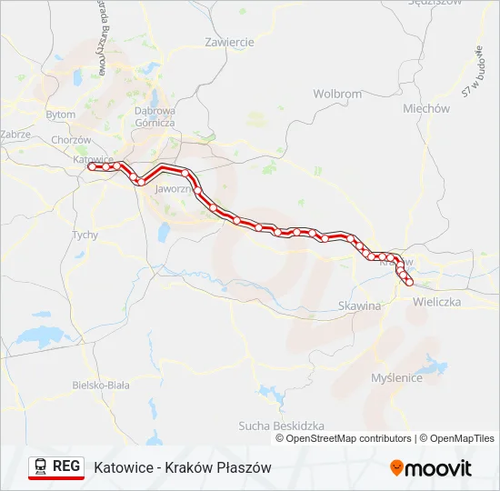 REG Train Line Map