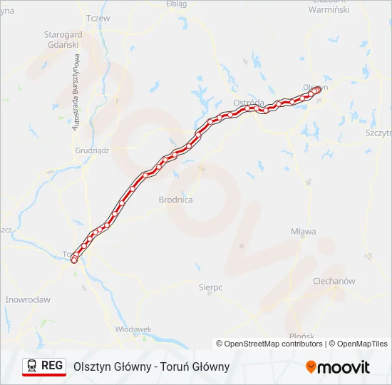 REG Train Line Map