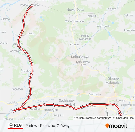 REG Train Line Map