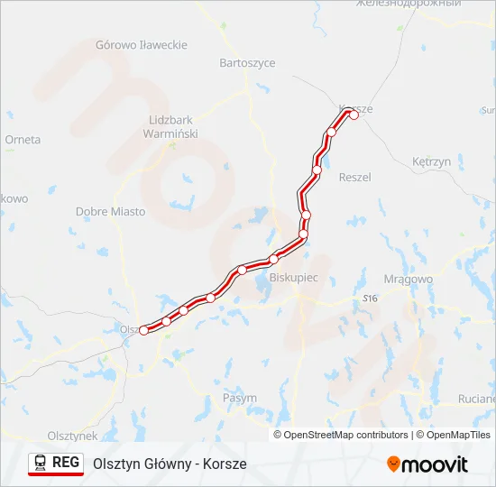 REG Train Line Map