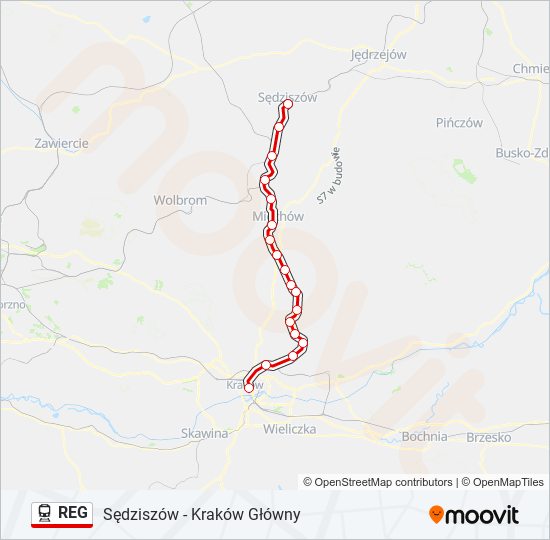 REG train Line Map