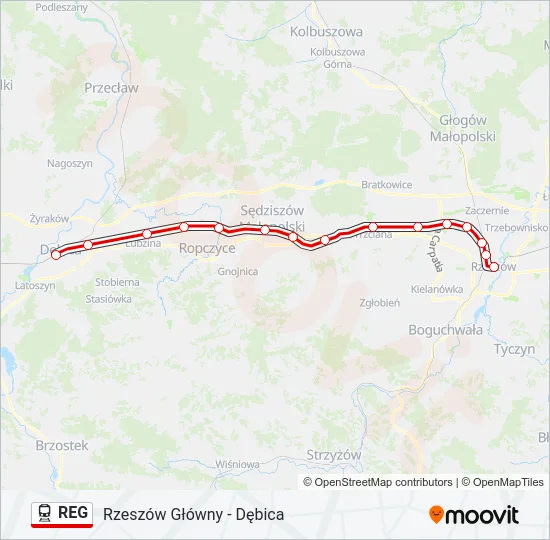 REG Train Line Map