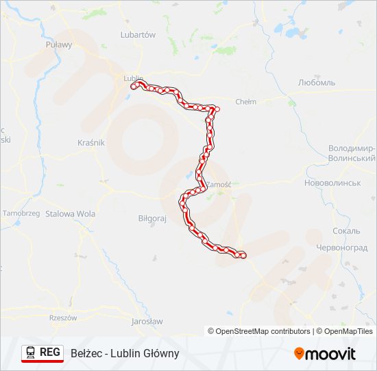 REG train Line Map