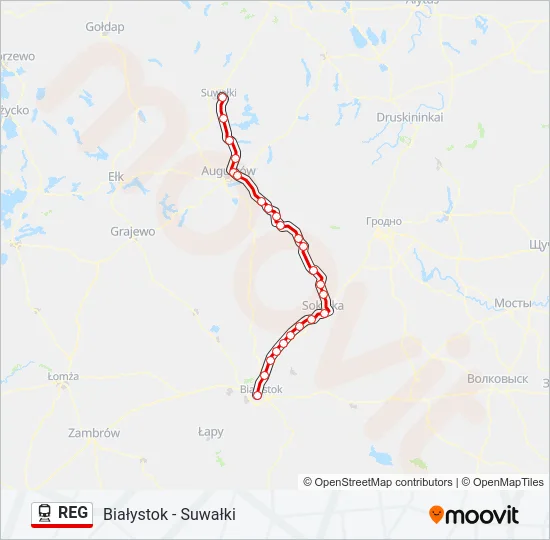 REG Train Line Map