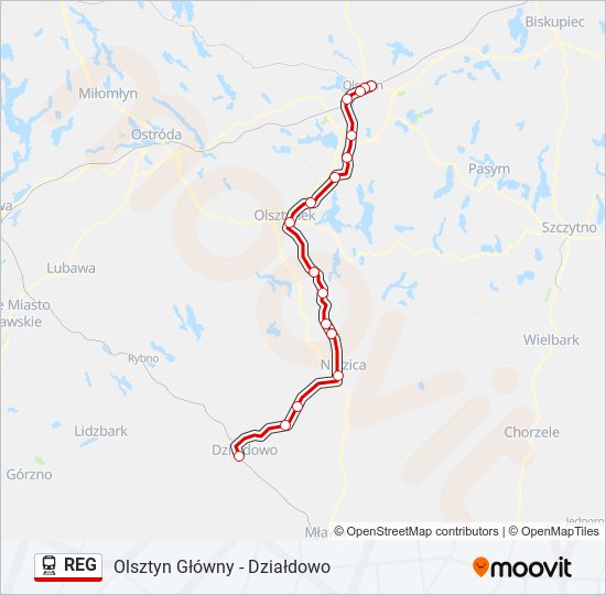 REG train Line Map