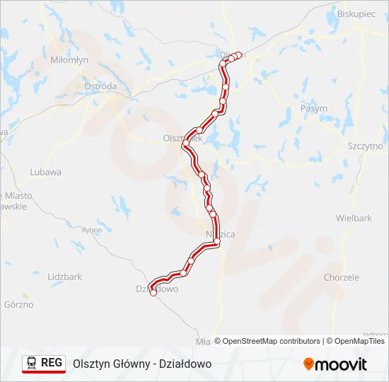 REG Train Line Map