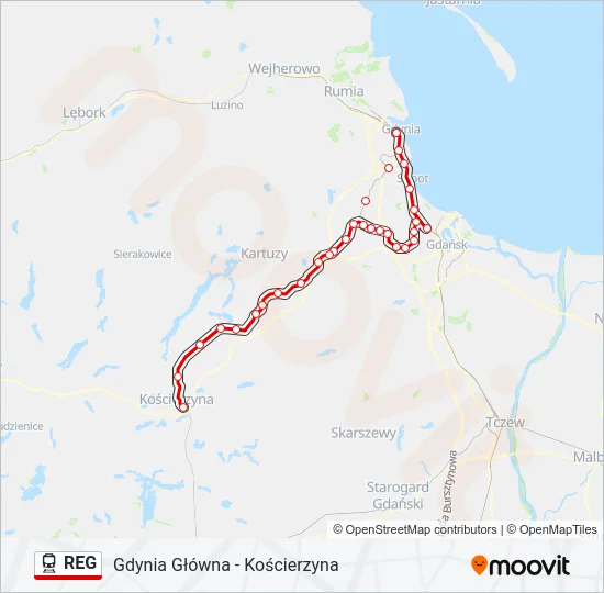 REG Train Line Map
