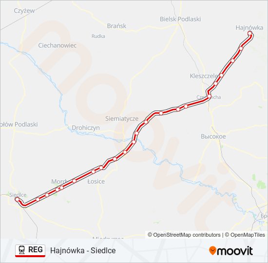 REG train Line Map