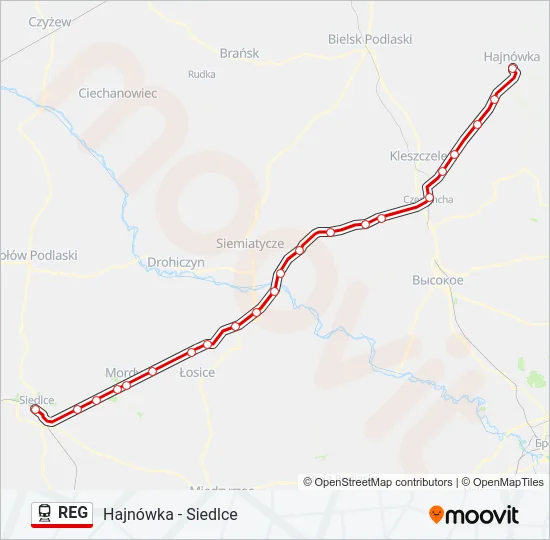 REG Train Line Map