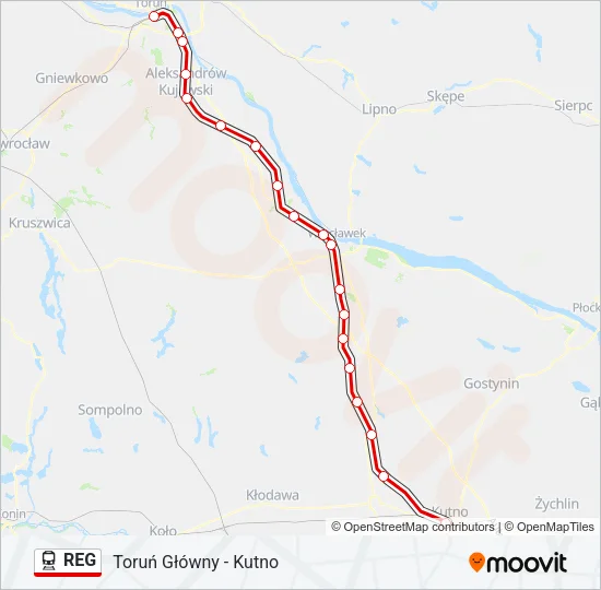 REG Train Line Map