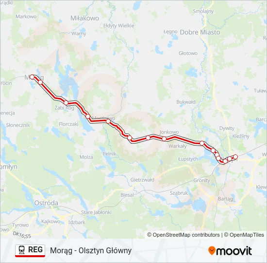 REG Train Line Map