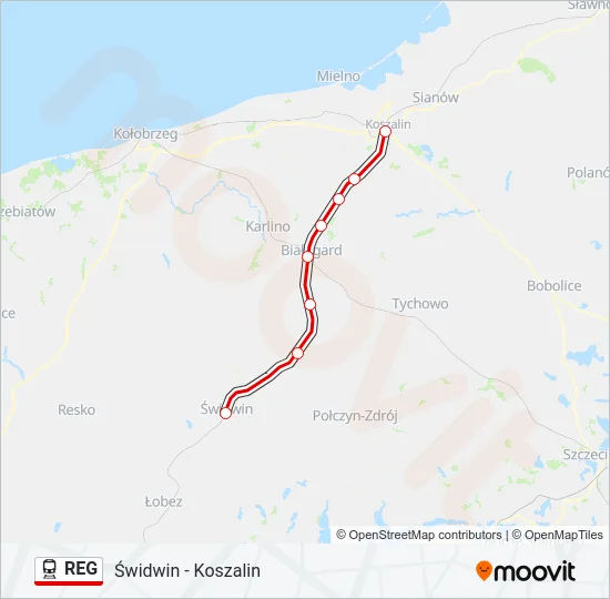REG Train Line Map