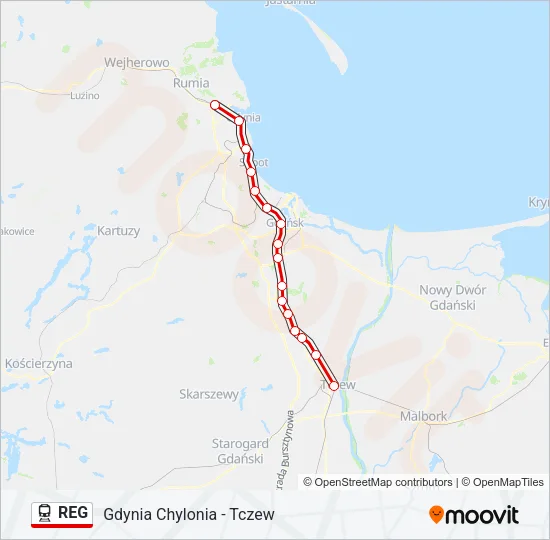 REG Train Line Map