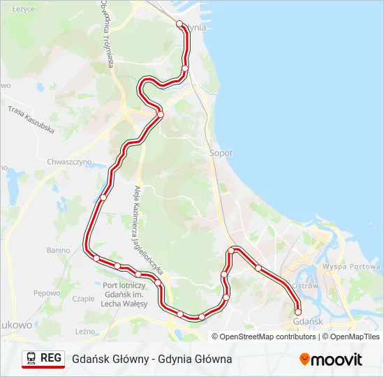 REG Train Line Map